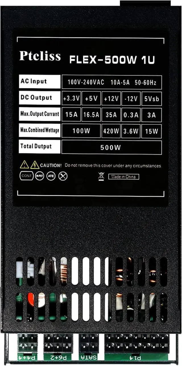 Alt view image 4 of 6 - 500W Full Modular 1U Flex ATX Power Supply 80 Plus Bronze Efficiency, Flex-500W