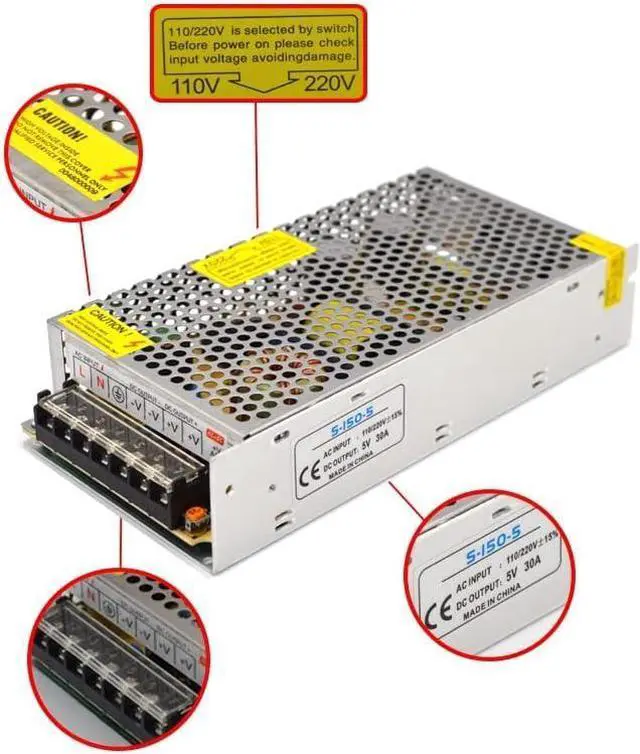 Alt view image 6 of 6 - ZOGUO Switching Power Supply 5V 24V 36V 5A 10A 20A 30A AC Adapter 24 Volt Power Supply 36V AC 110V Transformer 220V to 24V Fonte 500W (Size : 5V 40A 200W)
