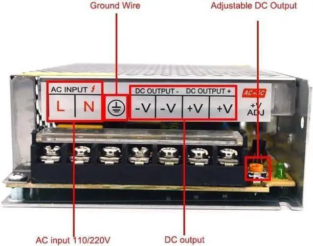 Alt view image 2 of 6 - ZOGUO DC Power Supply 12V 15V 36V 48V Switching Power Supply 12 Volt 5A 10A 30A DC 15V 48V AC Transformer 220V to DC 12V Power Adapter (Size : 110/220V±15%, Color : DC 12V_5A)