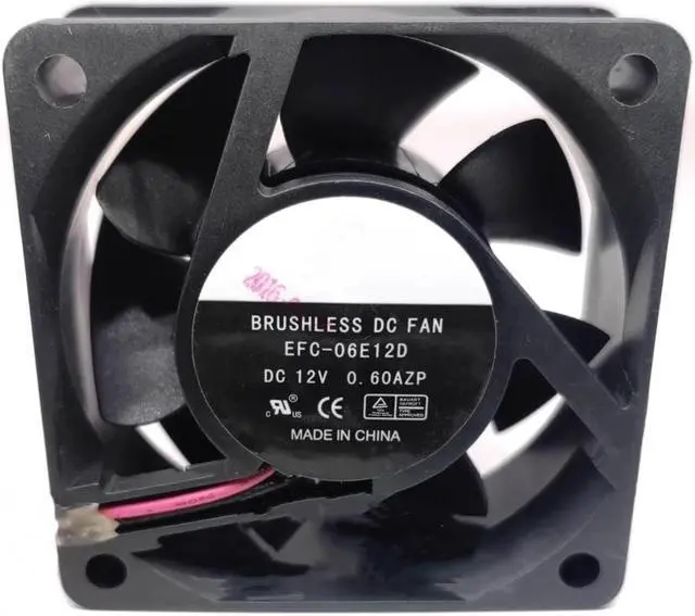 Main image of DC12V 0.60A EFC-06E12D 6025 6cm 2-Wire Power Supply Cooling Fan
