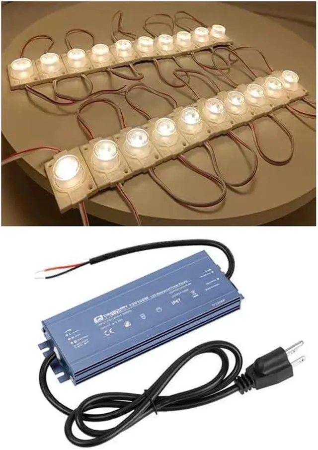 Main image of 12V LED Module with Lens for Light Box 2.0W 3000K Warm White with Power Supply