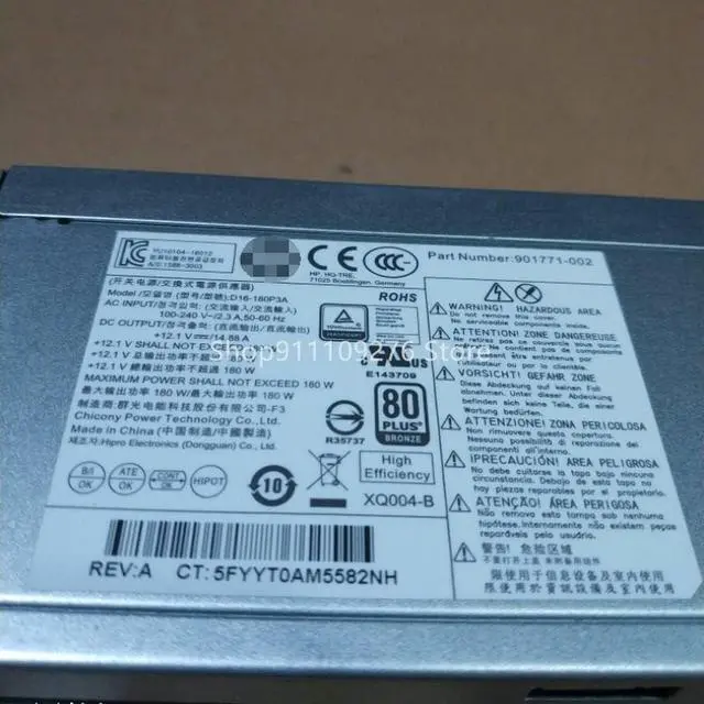 Alt view image 2 of 3 - Disassemble Power Supply for 400 G4 MT Power Supply D16-180P3A 901771-002