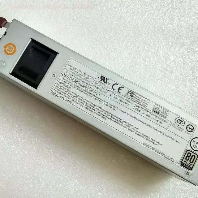Alt view image 2 of 3 - PWS-606P-1R for 600W 1U Redundant Power Supply