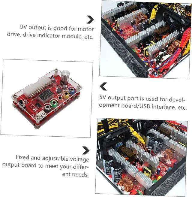 Alt view image 5 of 6 - SOLUSTRE Power Regulator Board PC PSU Desktop PC Chassis Power Adapter 24pin Output Terminal Computer Accessory Power Supply Module Voltage Converter Reducer Power Module Power Supply LED