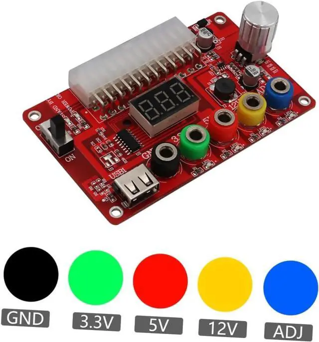 Alt view image 6 of 6 - SOLUSTRE Power Regulator Board PC PSU Desktop PC Chassis Power Adapter 24pin Output Terminal Computer Accessory Power Supply Module Voltage Converter Reducer Power Module Power Supply LED