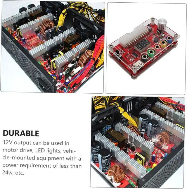 Alt view image 3 of 6 - SOLUSTRE Power Regulator Board PC PSU Desktop PC Chassis Power Adapter 24pin Output Terminal Computer Accessory Power Supply Module Voltage Converter Reducer Power Module Power Supply LED