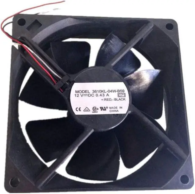 Main image of 3610KL-04W-B59 3-Wire (92x92x25mm) 12V 0.43A Power Supply Cooling Fan