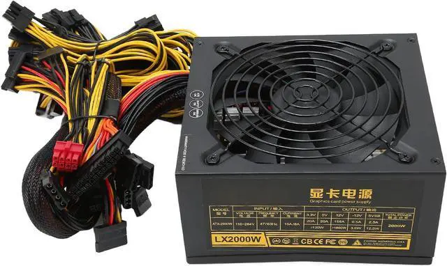 Alt view image 7 of 7 - Dpofirs Mining Power Supply Modular, 2000W Mining Power Supply with Multiple Protection, Auto Thermally Controlled Fan Supply, Mining Power PSU Support for Vista Win10