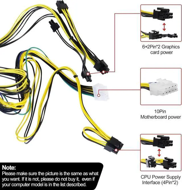 Alt view image 4 of 6 - LXun Upgraded PCJ007 310W Power Supply 10pin Compatible with Lenovo TFX M310 410 415 510 610 710 ThinkCentre M920s 10Pin 310W Power Supply Replaces HK360-71PP PCH015 PCK01210PIN+8/6+2PIN+2 * 4PIN