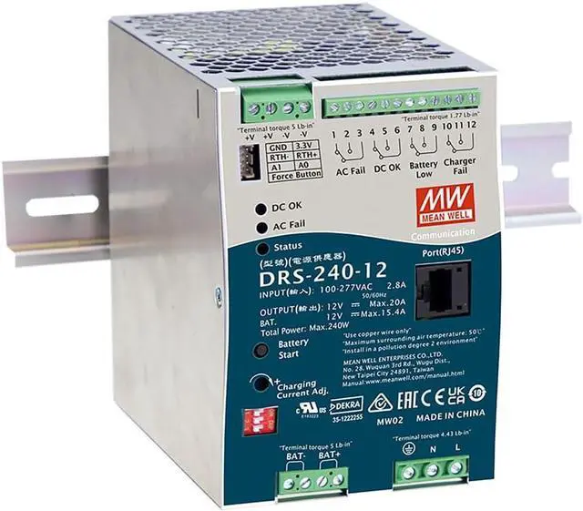 Main image of Mean Well DRS-240 Series DRS-240-12 240W All-in-One Intelligent Security Power 12V (DRS-240-12)