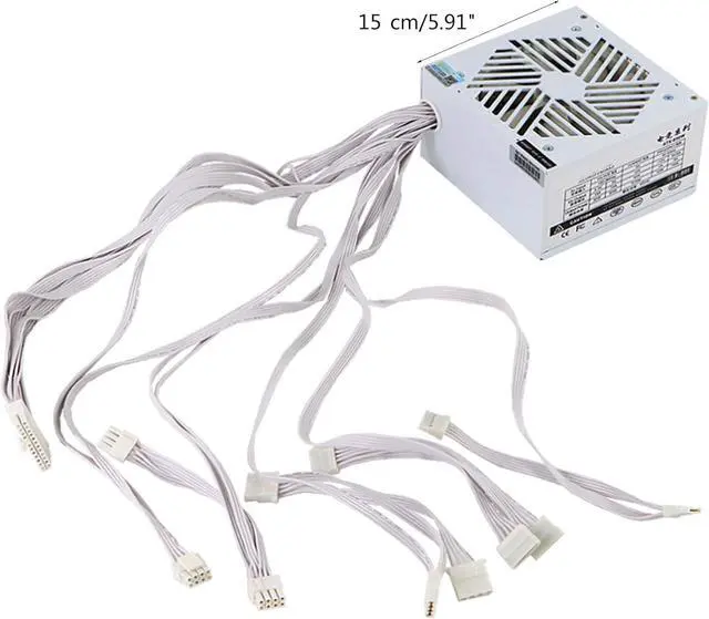 Alt view image 6 of 7 - 12V 20+4Pin Power Supply 650W Computer Gaming Power Supply with 120mm Fan Video Game Computer Chassis Power Supply