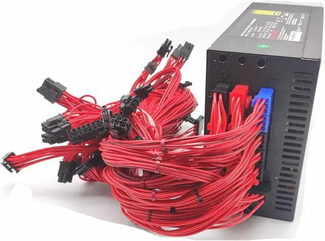 Alt view image 2 of 6 - Modular 2000W PSU for Mining 110 220V ATX Power Supply Bitcoin for pc Computer Power Source RX580 rx570 RX470 Support 9 GPU