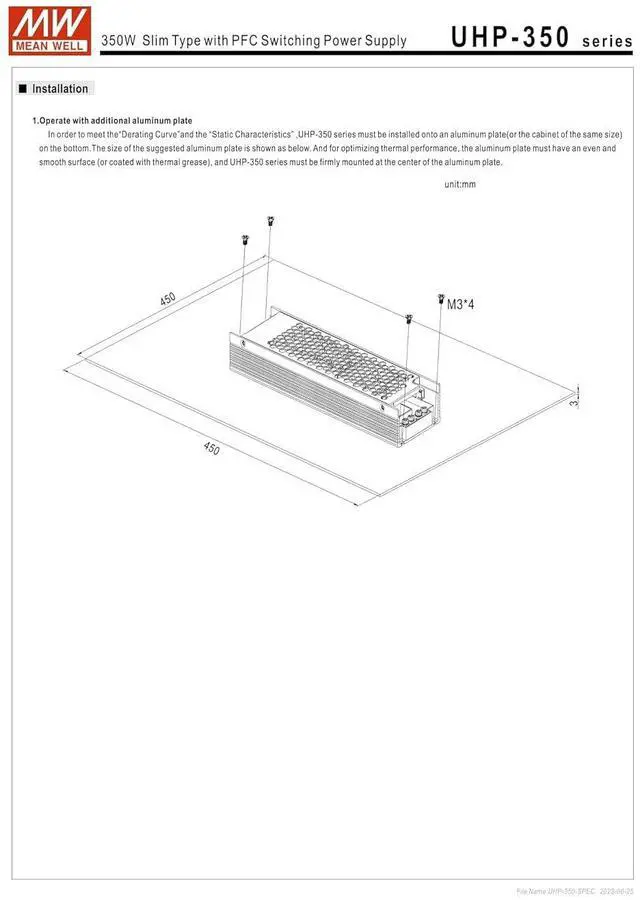 Alt view image 7 of 7 - Mean Well UHP-350-48 350.4W Slim Type with PFC Switching Power Supply 48V/7.3A