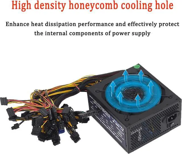 Alt view image 7 of 7 - 1800W ATX Modular Mining PC Power Supply B847 85 75 Supports 8 Graphics Card 160-240V Power Supply Mining Machine