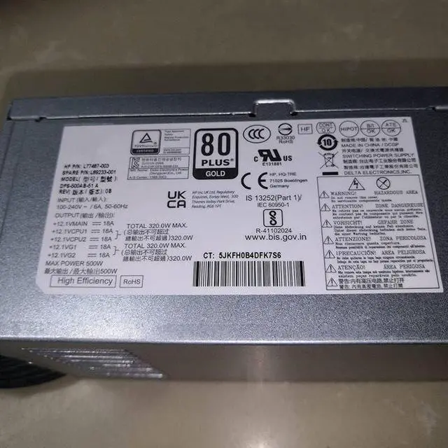Alt view image 5 of 6 - PSU for 99 480 280 288 680 800 600 400 G3 G4 Z2 G5 4Pin 500W Power Supply DPS-500AB-51 A L77487-003 L89233-001