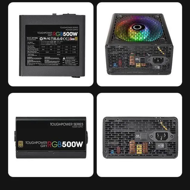 Alt view image 3 of 6 - PSU for Toughpower GX1 RGB 500W 2060 Mute Power Supply 500W Power Supply TP-500AH2NKG