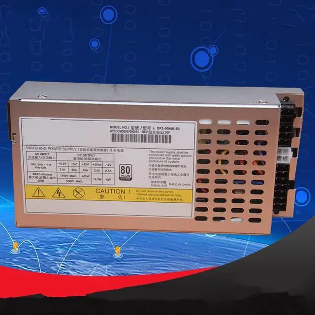 Main image of PSU for Delta 80plus Platinum Itx Flex Small 1U K39 T49 T34 39 R47 44 M41 A35 S3 500W Power Supply DPS-500AB-5B