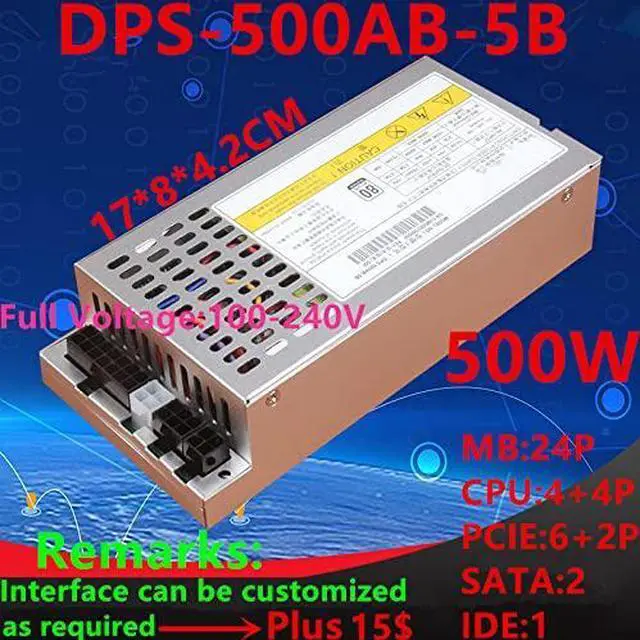 Alt view image 5 of 5 - PSU for Delta 80plus Platinum Itx Flex Small 1U K39 T49 T34 39 R47 44 M41 A35 S3 500W Power Supply DPS-500AB-5B