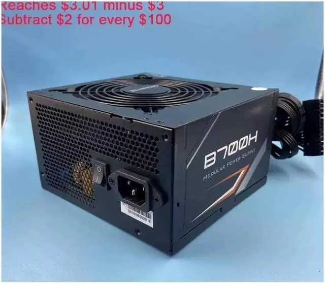 Alt view image 6 of 6 - B700H 700W Fit for m Factor ATX 12V Active PFC 47-63Hz Power Supply