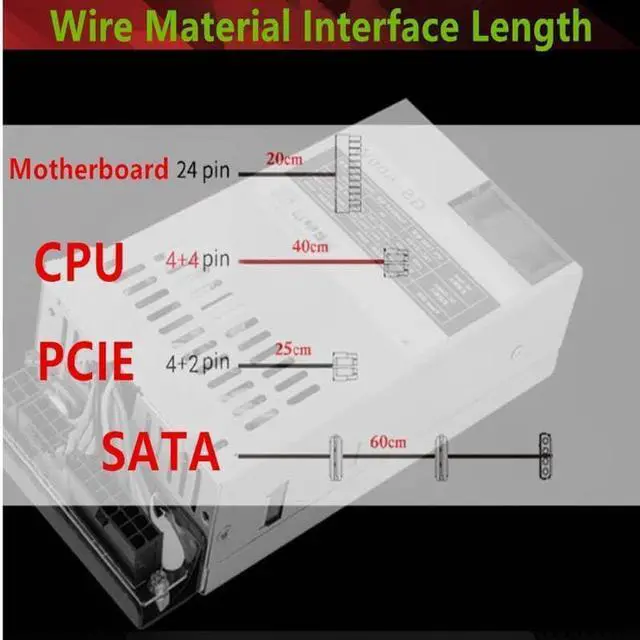 Alt view image 4 of 6 - PSU for Fenge ITX K39 K35 K49 S3 M41 M24 M47 Flex Small 1U Rated 400W Peak 500W Switching Power Supply GS-500W