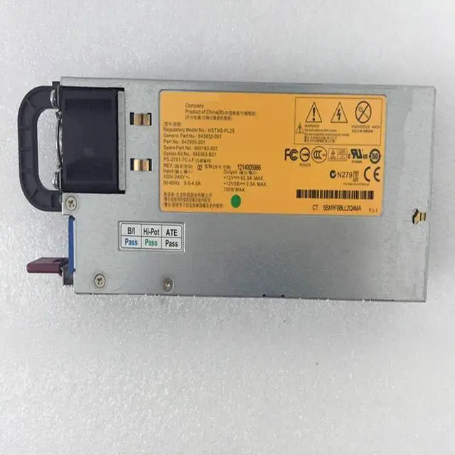 Alt view image 3 of 5 - PSU for G8 750W Power Supply DPS-750AB-3 A HSTNS-PD29 HSTNS-PL29 656363-B21 643932-001 643955-001 660183-001
