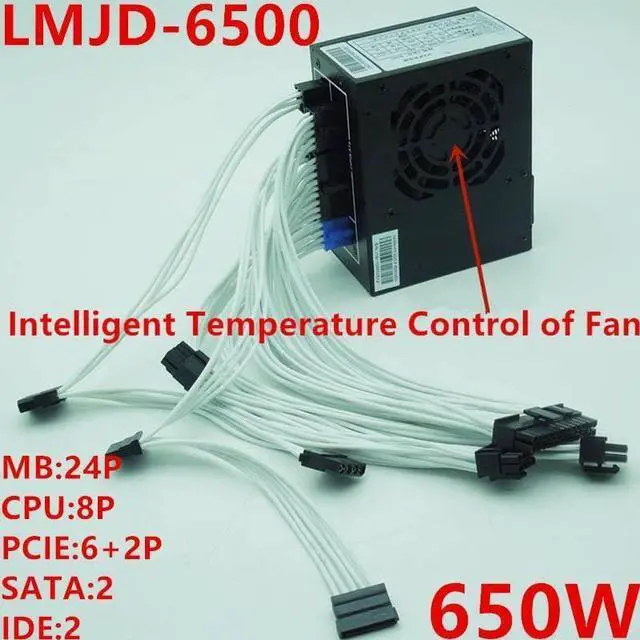 Alt view image 4 of 4 - PSU for ITX SFX 650W Switching Power Supply LMJD-6500
