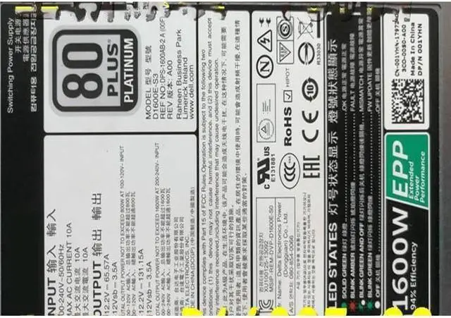 Main image of PSU for 1600W Switching Power Supply D1600E-S3 DPS-1600AB-2 A 01YHN