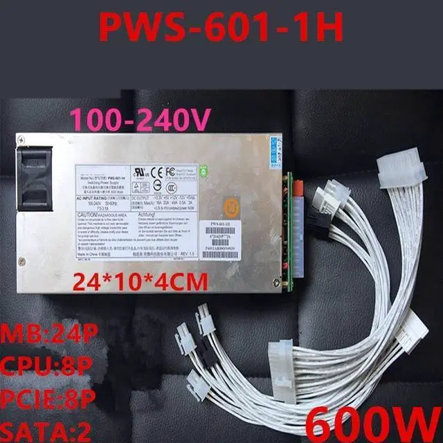 Alt view image 6 of 6 - Almost PSU for 1U 600W Switching Power Supply PWS-601-1H