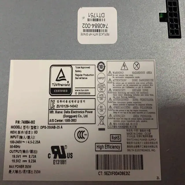 Main image of PSU for AIO 23-s010 23-s505 350W Switching Power Supply DPS-350AB-25 A 740884-002 740884-001