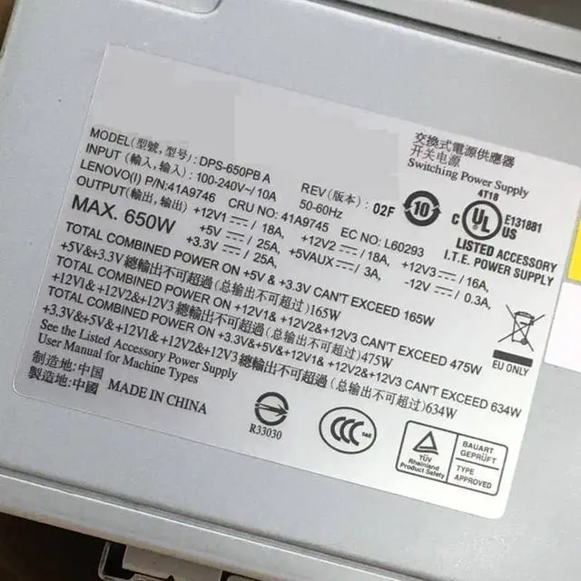 Alt view image 4 of 5 - Almost PSU for S10 650W Switching Power Supply DPS-650PB A 41A9745 41A9746