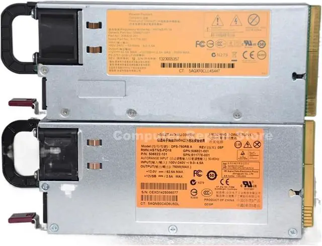 Alt view image 2 of 5 - 511777-001 511778-001 for DL360 380 G6 G7 G8 Server Power Supply 460W 750W DPS-750RB A DPS-460EB A 499249-001 506821-001(1Pc 511778-001 750W)