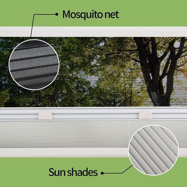 Alt view image 6 of 7 - RV Push Out Window, UV Proof Camper Acrylic Glass Hinged Window Replacement with Screen, Sun Shade, Caravan Motorhome External Exit Window for Replace,13.78Hx47.24W