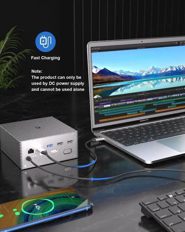 Alt view image 6 of 7 - 16-in-1 USB-C Docking Station with Triple Display, 4K HDMI, DP, VGA, USB Ports, Ethernet, SD/TF Card Reader - Compatible with Windows - Mirror Mode Supported - Ideal for Adults and Kids