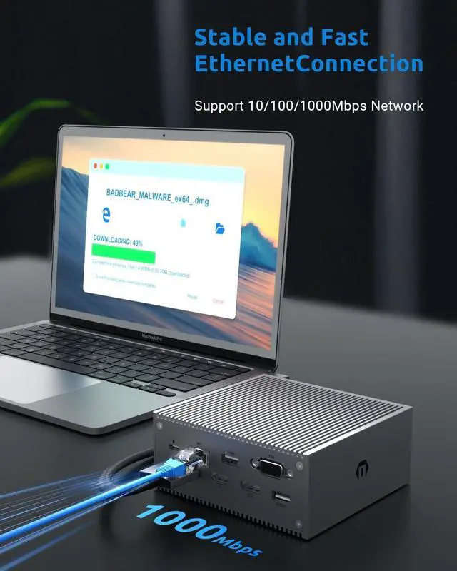 Alt view image 7 of 7 - 16 in 2 USB C Docking Station - Dual 4K HDMI, VGA, 6 USB, RJ45, SD/TF Card Reader - Triple Display for MacOS with Thunderbolt 3 (Not for M1)