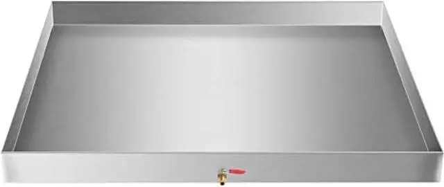 Main image of Washing Machine Pan - Drilled Washing Machine Drain Pan Drain Adapter Fitting Included - Recycled Steel Washing Machine Tray - Drain Pan for Washer and Dryer,32 X 32 X 2.5 Inch