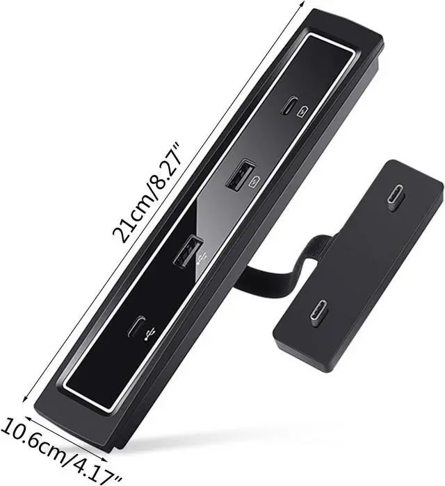 Alt view image 3 of 7 - 4 Port 27W Fast Charging Splitter Glovebox-USB Hub Docking Station Shunt Hub For 3/Y Car Interior Accessories Usb Shunt Quick Charger Led Intelligent Docking Station Usb Shunt Hub Decoration Car 27w