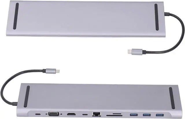 Alt view image 5 of 7 - USB C HUB 11 in 1 Multiport Adapter, Type C Docking Station with PD Charging, 4K HD Multimedia Interface, 1080P, RJ45 Ethernet, 5Gbps USB30., Card Reader for Laptop Pro Air