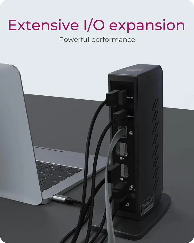 Alt view image 4 of 7 - ICY BOX USB-C Docking Station (11-in-1) with 2x HDMI & 2x DP, USB-C Docking Station for Laptop (Gigabit Ethernet, 6 USB 3.0 Ports), DisplayLink, IB-DK2252AC