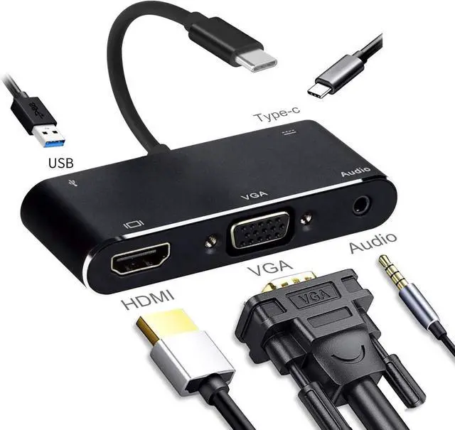 Alt view image 5 of 5 - USB Hub Dock for Notebook Docking Station with HDMI VGA USB 3.0 PD 3.5 Audio Jack for Monitor TV