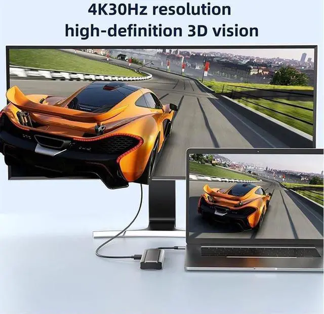 Alt view image 5 of 6 - USB C Docking Station,Monitor Adapter with M.2 SSD Enclosure for NVMe or SATA4KHDMI, 100W PD Charging, 3*USB A 3.0, USB C PD for iPhone15Pro/MacBook/Dell/Surface Laptops (6in1SATA)