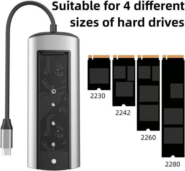 Alt view image 6 of 6 - USB C Docking Station,Monitor Adapter with M.2 SSD Enclosure for NVMe or SATA4KHDMI, 100W PD Charging, 3*USB A 3.0, USB C PD for iPhone15Pro/MacBook/Dell/Surface Laptops (6in1SATA)