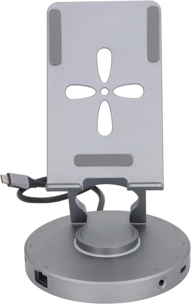 Main image of 10 in 1 Docking Station, 360° Rotatable Foldable Type C Tablet Stand, with 4K HD Multimedia Interface, USB2.0 2 USB3.0 100W PD Charging 3.5mm Aux, for iOS Tablet Pro