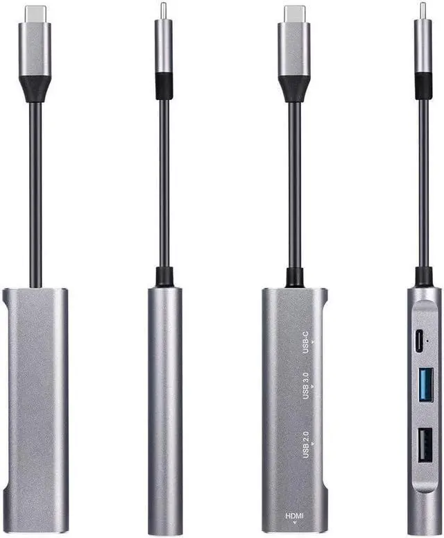 Alt view image 7 of 7 - 5 in 1 USB C Hub Aluminum with HDMI 4K Adapter USB 3.0 Ports 1 SD and 1 microSD PD 100W Card Reader for and More Type-C Devices Universal Docking Station Dual Video Monitor Display