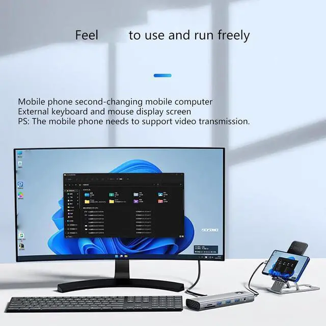 Alt view image 6 of 7 - 10Port USB C Docking Station Video Video 1000M Ethernet 100W Charging Fast Speed 3xUSB3.0 Ports 3..5mm Cards Reader Slots