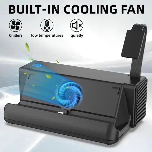 Alt view image 5 of 7 - TV Docking Station, 8 in 1 Game Card Dock HDMI 4K 30HZ TV Docking Station, USB2.0 HUB*3 PD3.0 Type C Charging with Fan Cooling