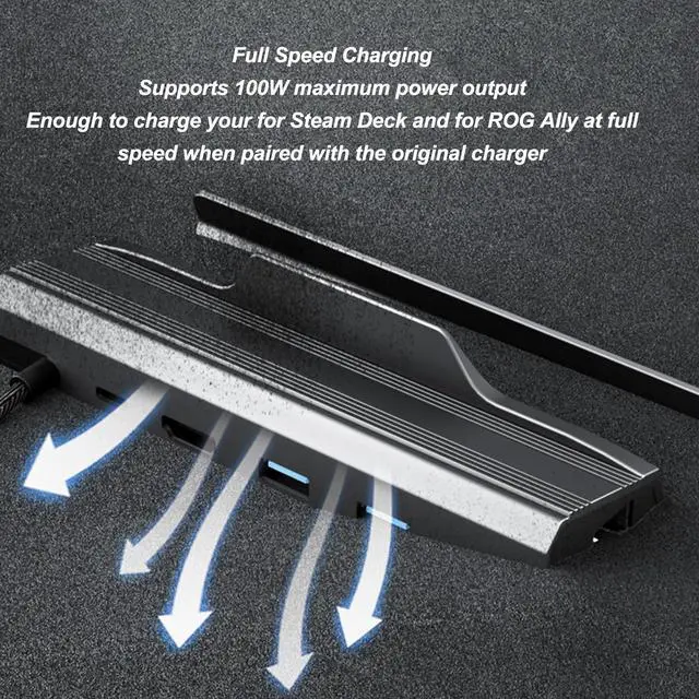 Alt view image 5 of 7 - 6 in 1 Docking Station for Steam Deck, Type C PD Power Supply with Gigabit Ethernet, 4K 60Hz HD Multimedia Interface, 3 USB 3.0 Ports, Anti Slip Silicone Mat Included