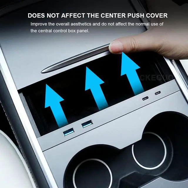 Alt view image 3 of 7 - Intelligent Docking Station Quick Charger USB Shunt Hub for Model 3 Y Central Control Powered Splitter Extension Durable Plugable-docking Station USB Docking Station Shunt Hub Accessories Monitors 2
