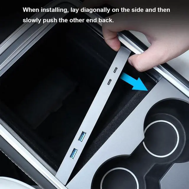 Alt view image 6 of 7 - Intelligent Docking Station Quick Charger USB Shunt Hub for Model 3 Y Central Control Powered Splitter Extension Durable Plugable-docking Station USB Docking Station Shunt Hub Accessories Monitors 2