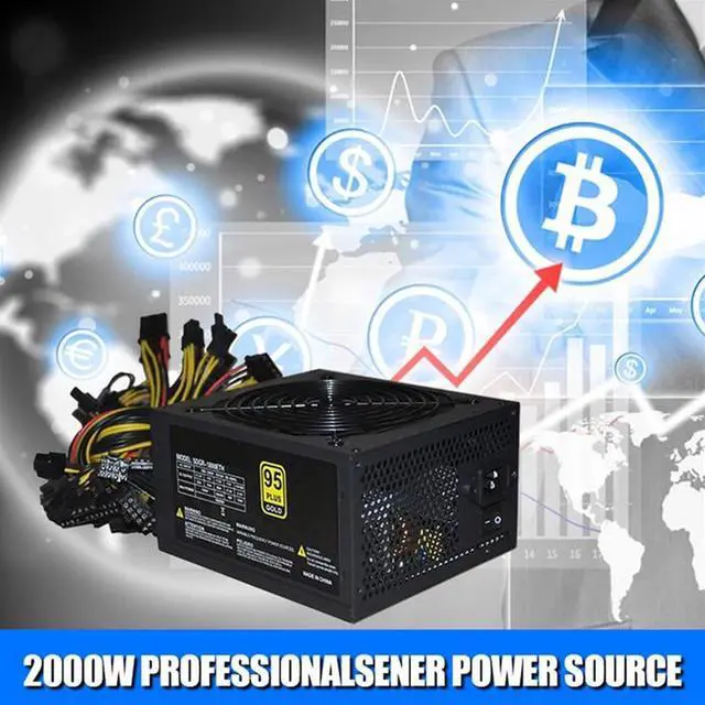 Alt view image 4 of 7 - Mining rig 2000W Power Supply 180-260V ATX Mining Ethereum 95% Efficiency for S9 S7 L3 8GPU Cards Support Max to 2000W