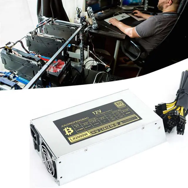 Alt view image 5 of 7 - 2000W PSU Antminer Bitmain 2000w Power Supply 6PIN Antminer T9 ETH PSU antminer S9 S7 L3 BTC LTC 1800W Miner Power Supply